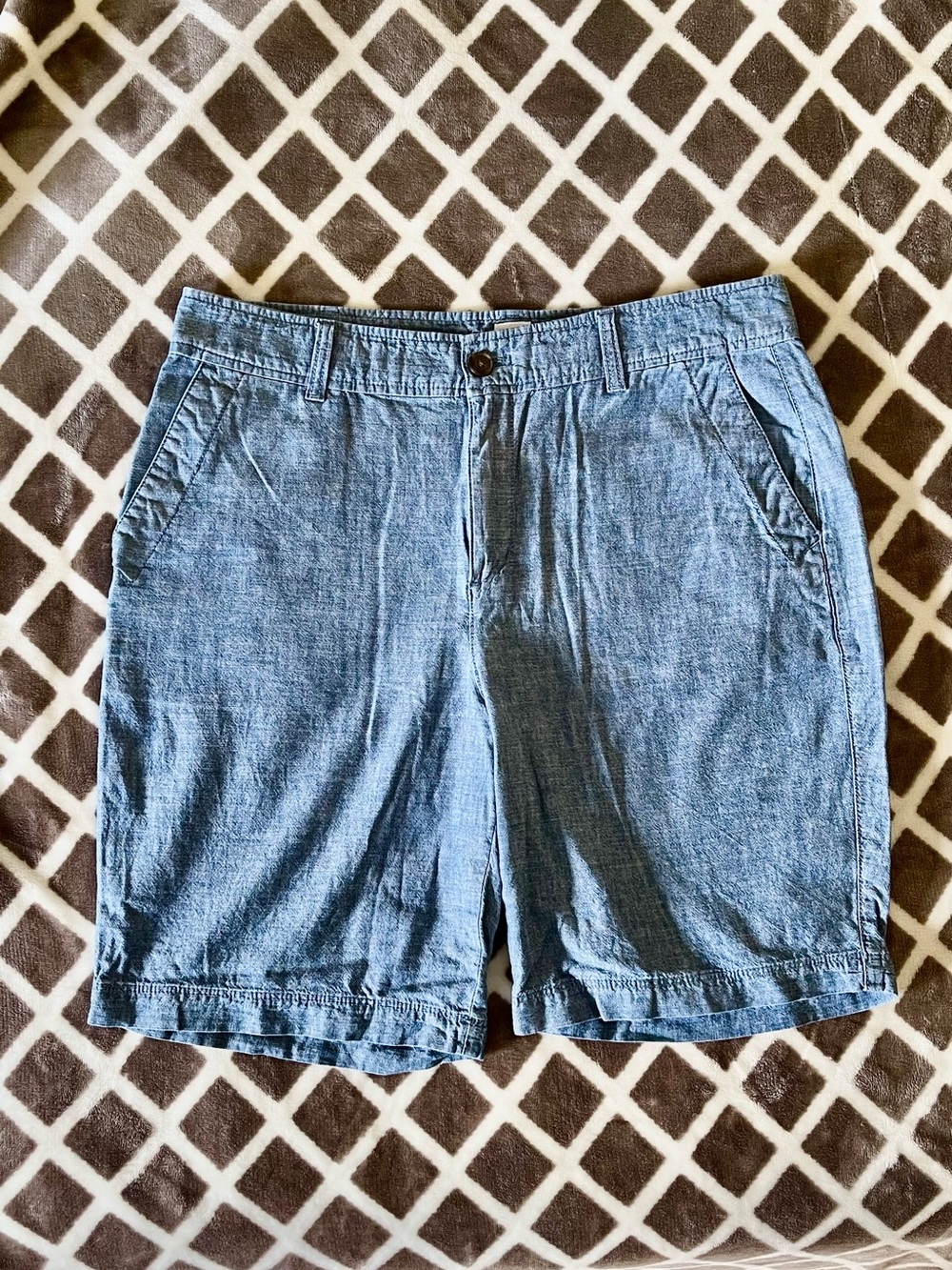 Gap Blue Chambray Cotton Shorts